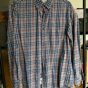 St. John's Bay Blue and Red Plaid Casual Shirt